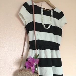3 FOR $15! ELLE | STRIPED SCOOP NECK A LINE DRESS